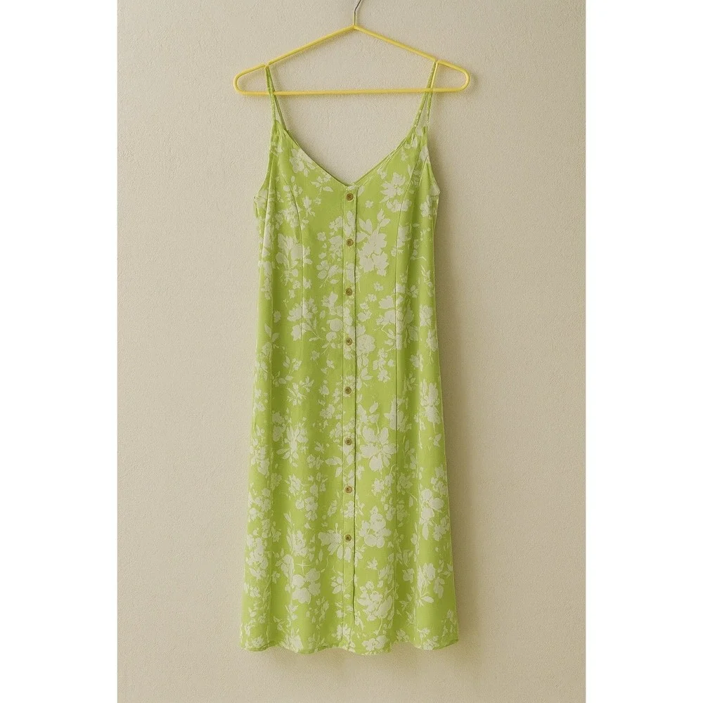 Sienna Sky Green Floral Button-Down Sundress – Size‎ M